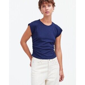 MADEWELL Side-Cinch Muscle Tee XL Blue Dark Nightfall Casual Top NWT B75